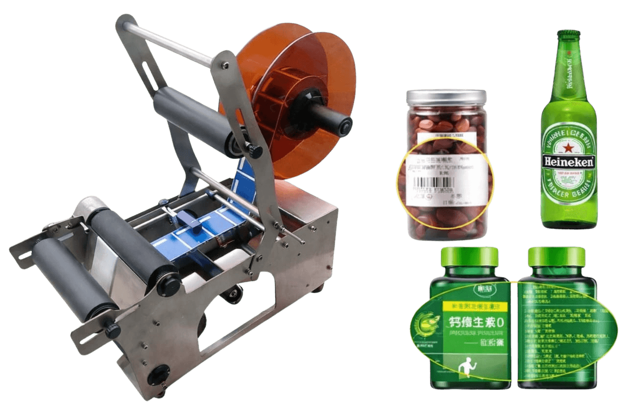 Semi Auto Round Bottle Labelling Machine